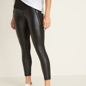 Leggings with faux leather front Old Navy